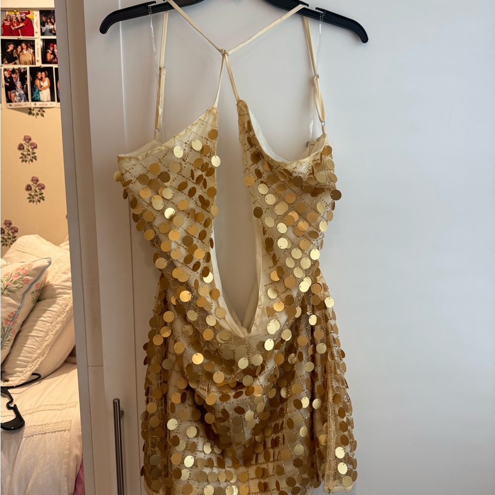 Peppermayo Shimmering Gold Sequin Dress